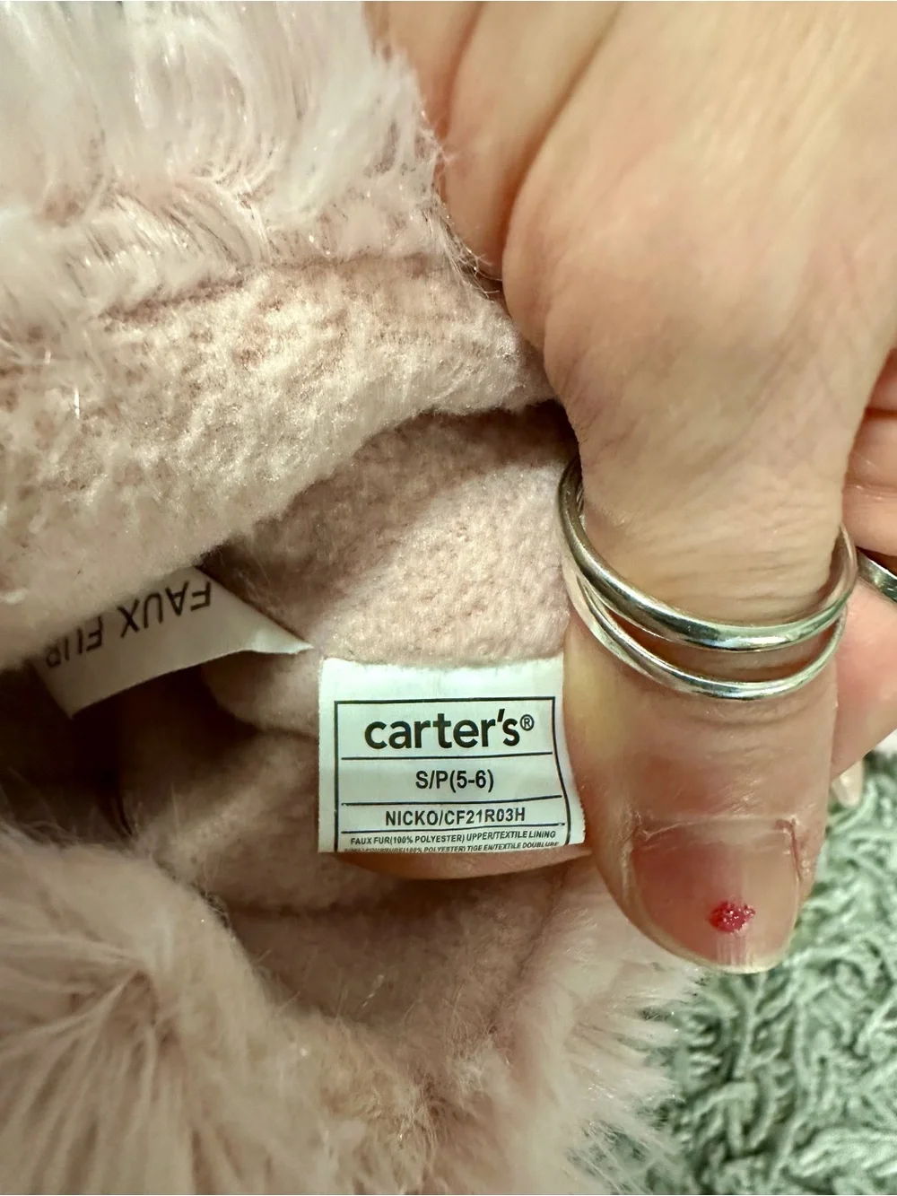 Carter's Pink Fuzzy Monster Claw Slipper Boots